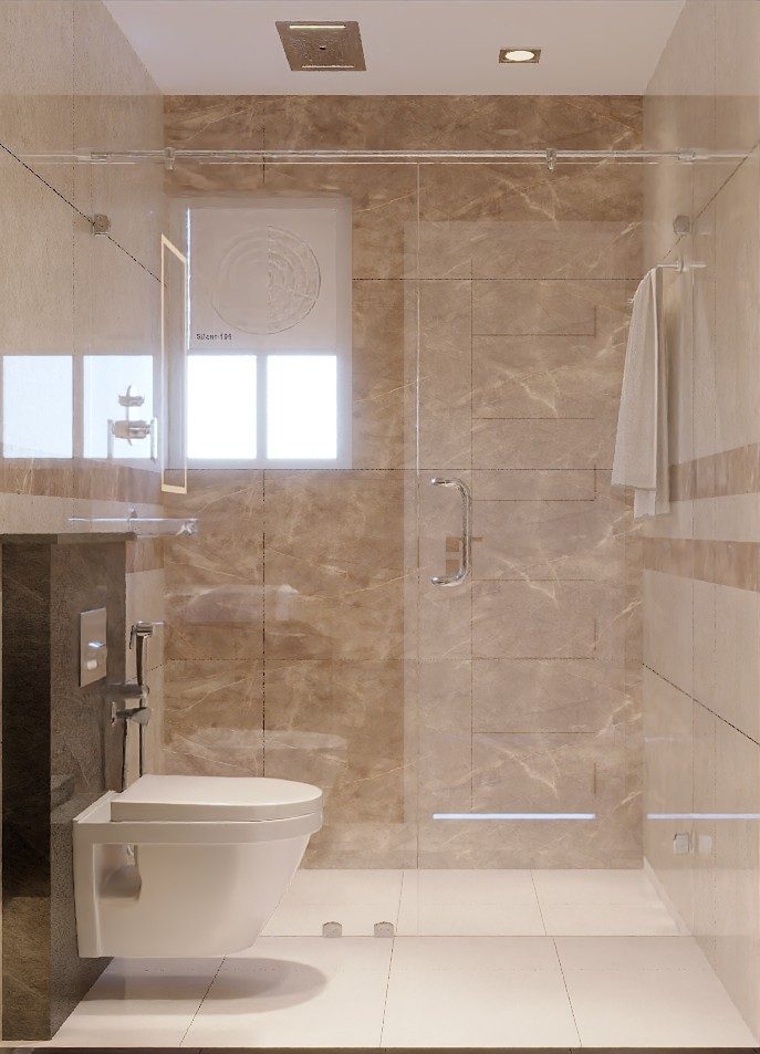 Bathroom with walk-in rain shower
