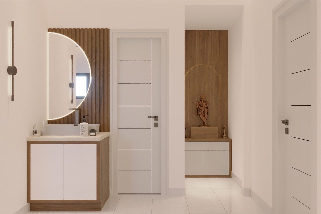 Dressing area with wardrobe and vanity